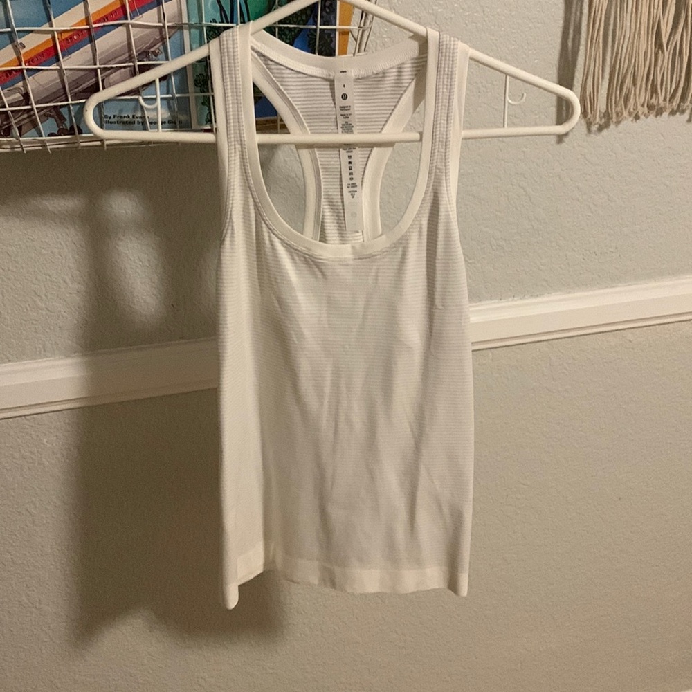 Lululemon white race length swiftly tech tank